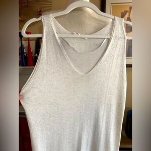 Batik linen flax blend top in Ecru size L